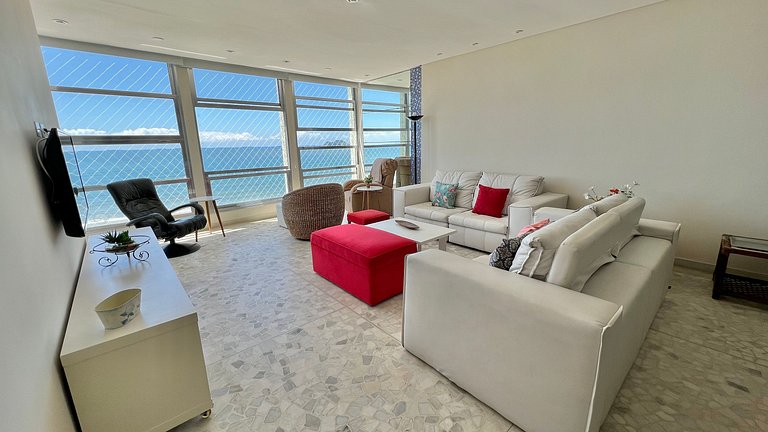 Apê de Luxo Vista Mar c/5 Quartos - Wi-Fi e 1 Vaga