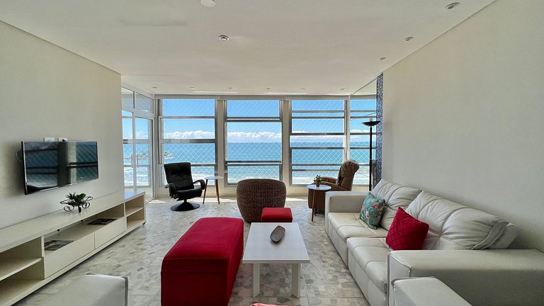 Apê de Luxo Vista Mar c/5 Quartos - Wi-Fi e 1 Vaga
