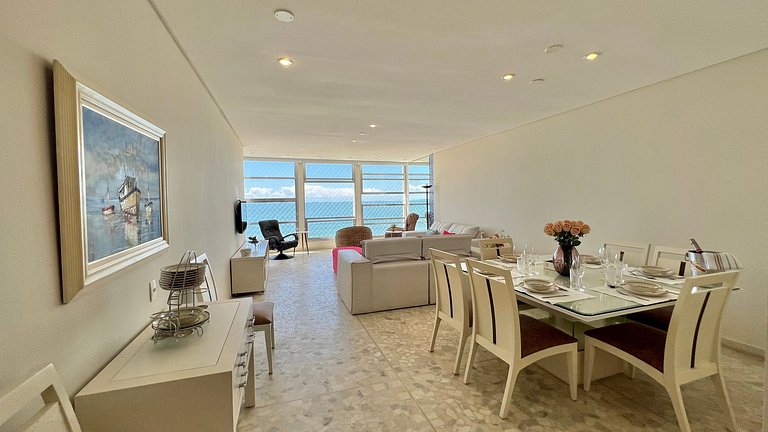 Apê de Luxo Vista Mar c/5 Quartos - Wi-Fi e 1 Vaga