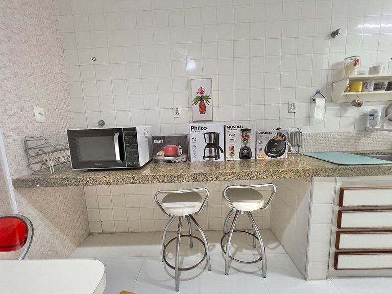 Apê de Luxo Vista Mar c/5 Quartos - Wi-Fi e 1 Vaga