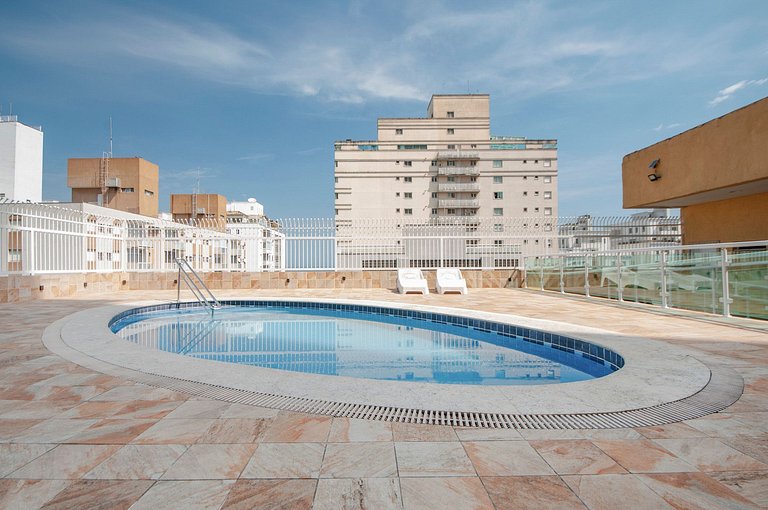 Flat Confort para Família c/Piscina e Sauna-1 Vaga