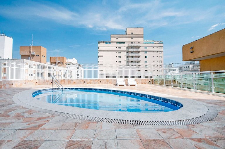 Flat Confort para Família c/Piscina e Sauna-1 Vaga